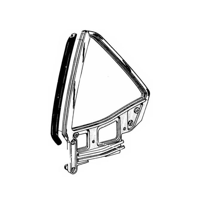 Daniel Carpenter 1965-68 Convertible Quarter Window Vertical w/s C5ZZ-7630146