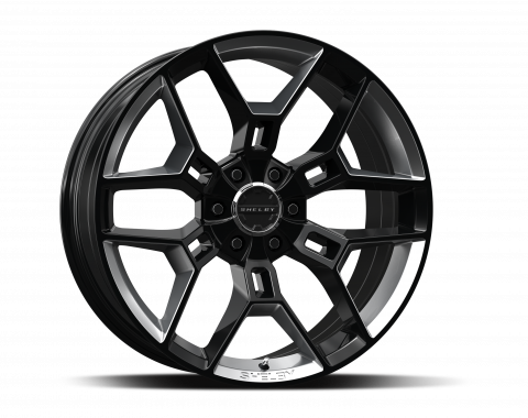 CARROLL SHELBY WHEELS Shelby CS45 20x9, Black w/Chrome Powder Inserts CS45-295512-BS