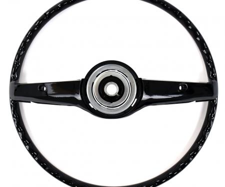 ACP Steering Wheel 2-Spoke Deluxe Woodgrain Black FM-ES008F