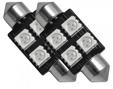 Oracle Lighting 37mm 4 LED 3-Chip Festoon Bulbs, Amber, Pair 5205-005