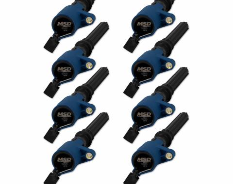 MSD Ignition Coil, Blaster, Ford 2-Valve V8, Blue, 8-Pack 824285