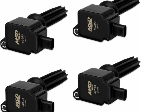 MSD Ignition Coil, Ford EcoBoost, 2.0L/2.3L L4, Black, 4-Pack 825943