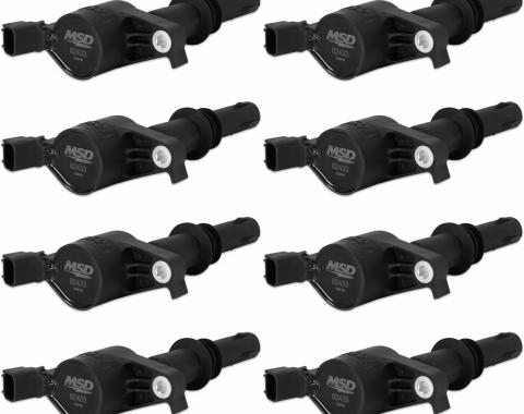 MSD Ignition Coil, Blaster, Ford 3-Valve V8, Black, 8-Pack 824383
