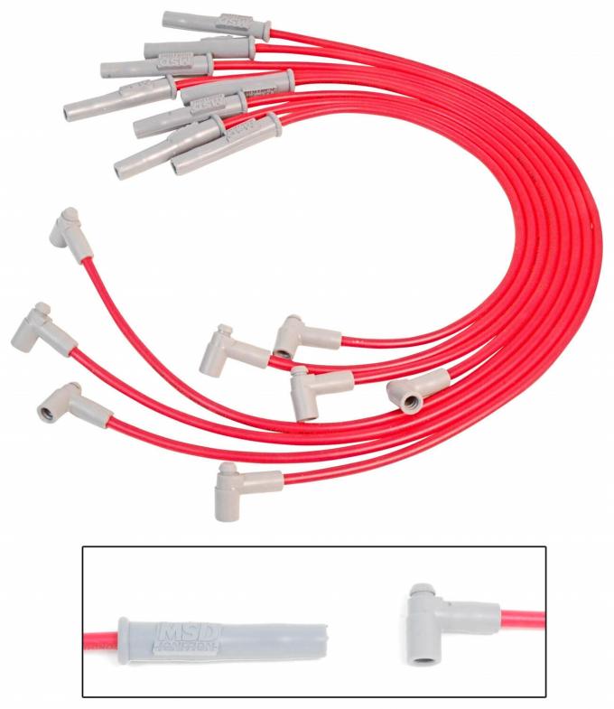 MSD Super Conductor Spark Plug Wire Set, Ford 289-302, w/HEI Cap 35399