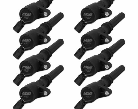MSD Ignition Coil, Blaster, Ford 2-Valve V8, Black, 8-Pack 824283