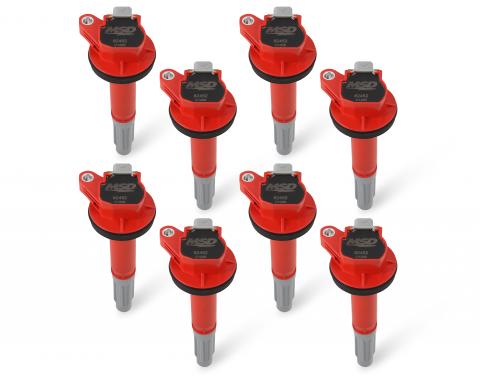 MSD 2016-2020 Ford Mustang Ignition Coil, Blaster, Ford Shelby GT350/500 5.2L V8, Red, 8-Pack 824528