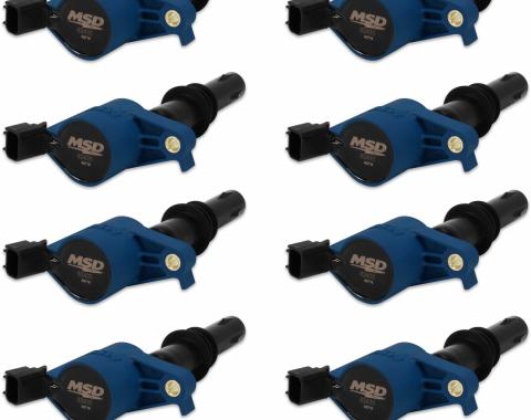 MSD Ignition Coil, Blaster, Ford 3-Valve V8, Blue, 8-Pack 824385