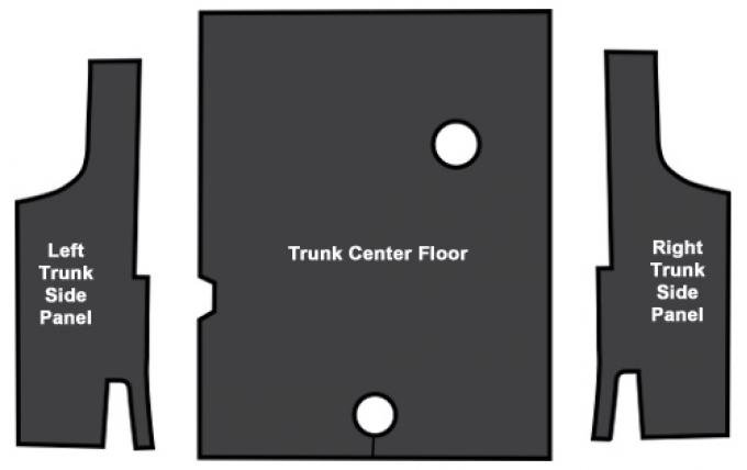 ACC 1968-1970 Mercury Cougar Coupe Trunk Area Sound Deadener 3pc EVA