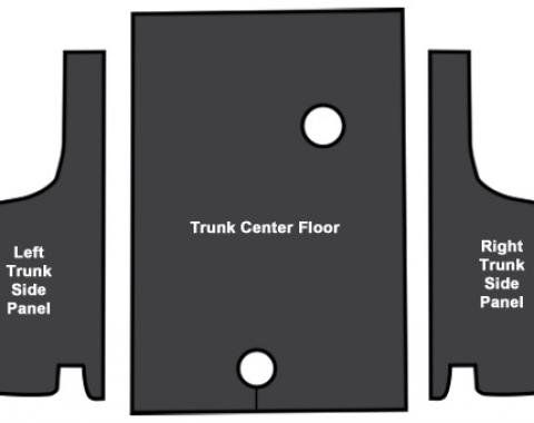 ACC 1969-1970 Mercury Cougar Convertible Trunk Area Sound Deadener 3pc EVA