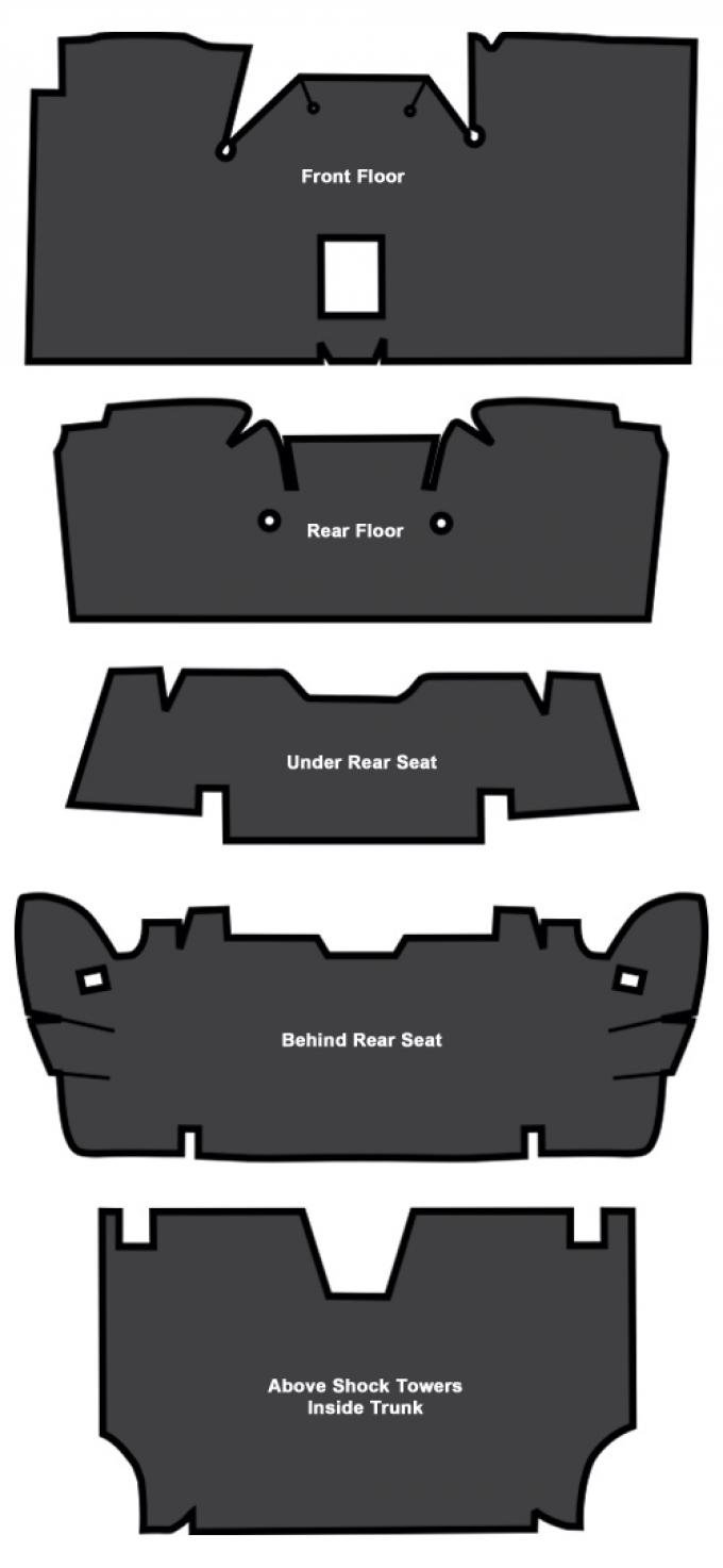 ACC 1971-1973 Mercury Cougar Coupe Sound Deadener 5pc EVA