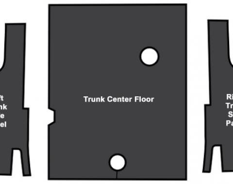 ACC 1968-1970 Mercury Cougar Coupe Trunk Area Sound Deadener 3pc EVA