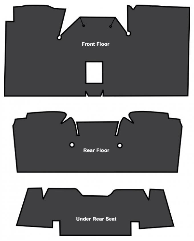 ACC 1968-1970 Mercury Cougar Coupe Sound Deadener Pass Area 3pc EVA