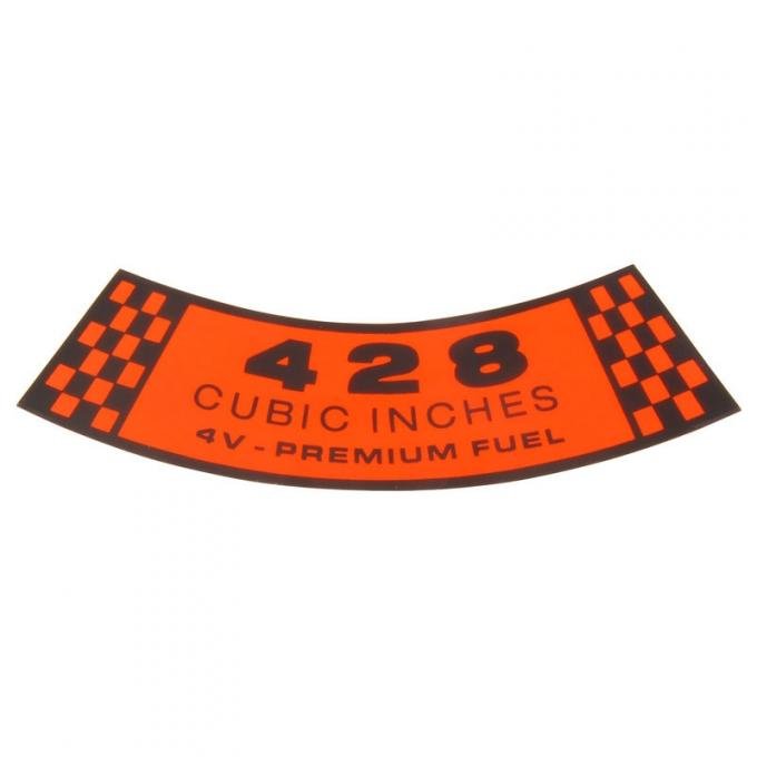 Dennis Carpenter Decal - Air Cleaner - 428-4V Premium Fuel - 1966-69 Ford Car   DF-115