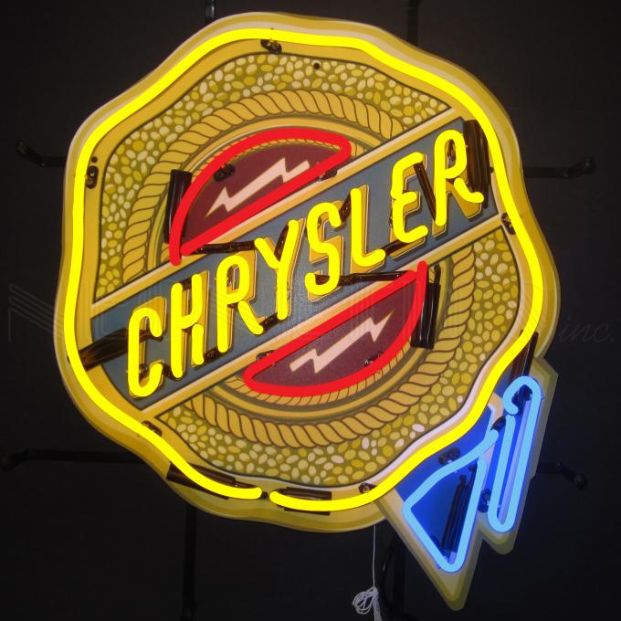 Neonetics Standard Size Neon Signs, Chrysler Badge Neon Sign with Backing