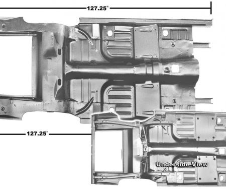 Ford Mustang 1-Piece Floor/Trunk Pan, Convertible, 1965-1968 