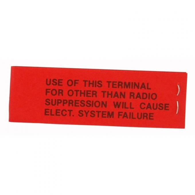 Dennis Carpenter Tag - Voltage Regulator Warning - 1962-66 Ford Truck, 1962-70 Ford Car DF-320