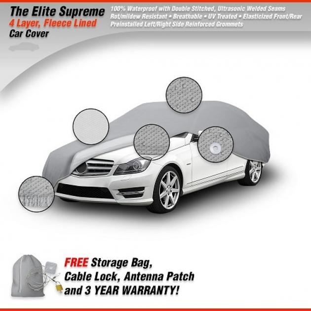 Elite Supreme™ Fleece Lined Truck Cover, Gray (Size TS6), fits Mid Size  Pickups with Crew Cab  Regular Bed up to 222