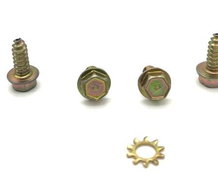 Redline Restomotive® 1969-1970 Mustang / Cougar / Fairlane Alternator Voltage Regulator & Splash Shield Fastener Set