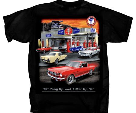 Mustang Sunset Service Station Adult T-Shirt