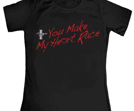 Mustang Make My Heart Race Ladies T-Shirt