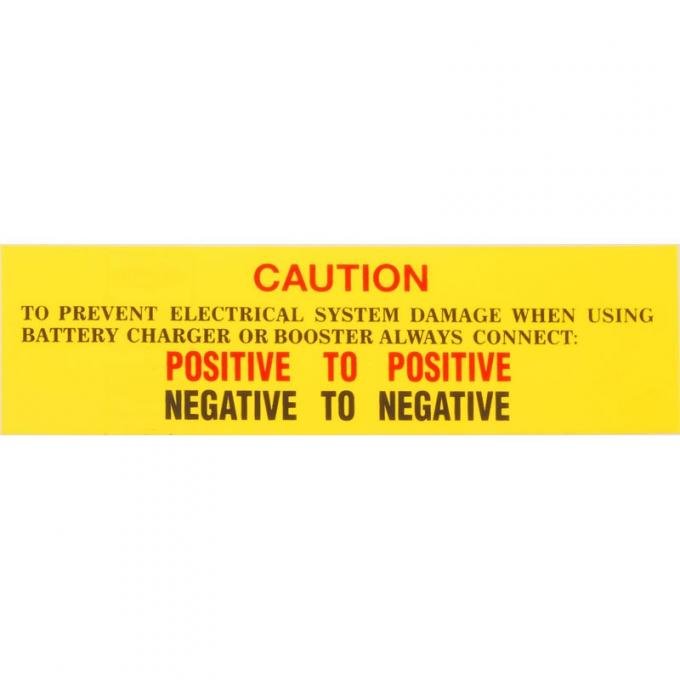 Dennis Carpenter Decal - Battery Warning - 1963-64 Ford Car   DF-198