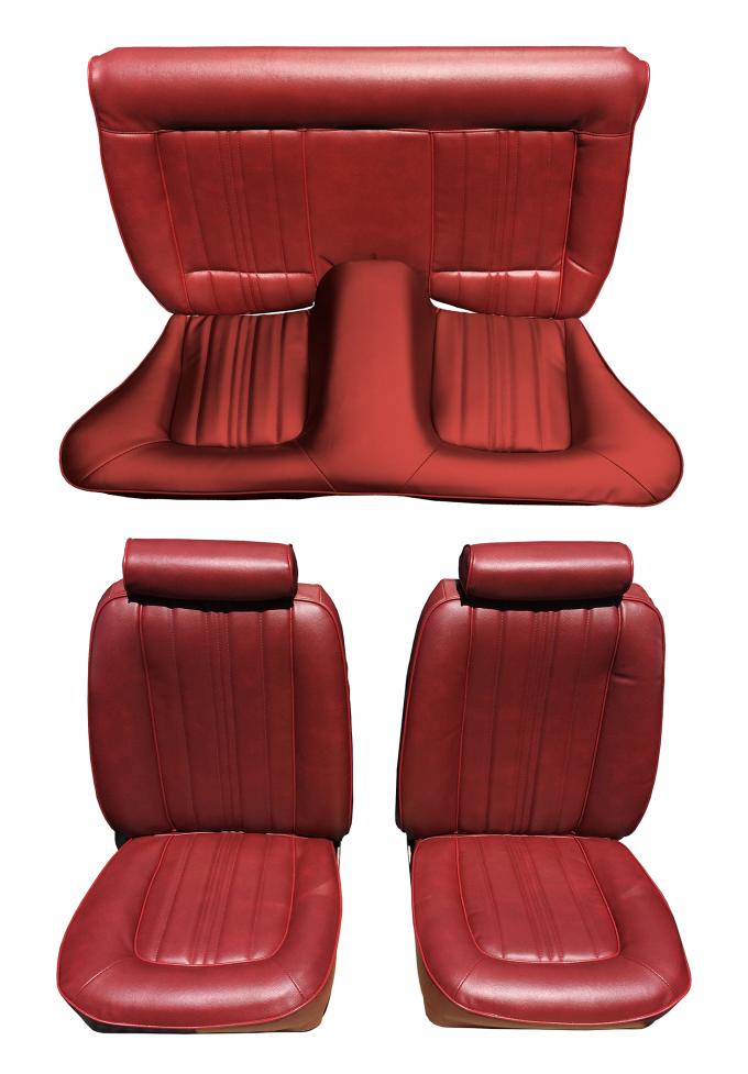 Acme Auto Front Buckets and Solid Rear Bench Seat Upholstery, Vertical Pleats U626