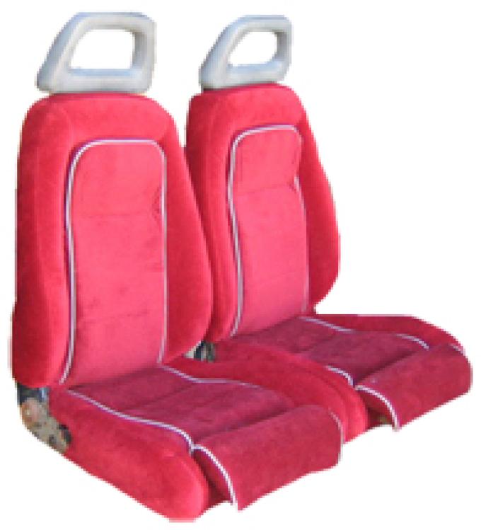 Acme Auto Front Buckets with Leg Lumbar and Halo Headrest and Rear Bench Seat Upholstery U644
