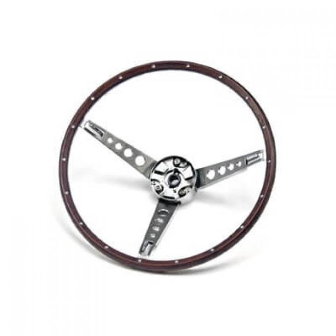 Scott Drake 1967 Ford Mustang Deluxe Steering Wheel Assembly (Woodgrain) C7OZ-3600-NK