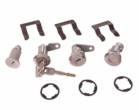 Scott Drake 1967-1969 Ford Mustang Ignition/Door/Trunk Lock Set C7AZ-6222050-MK