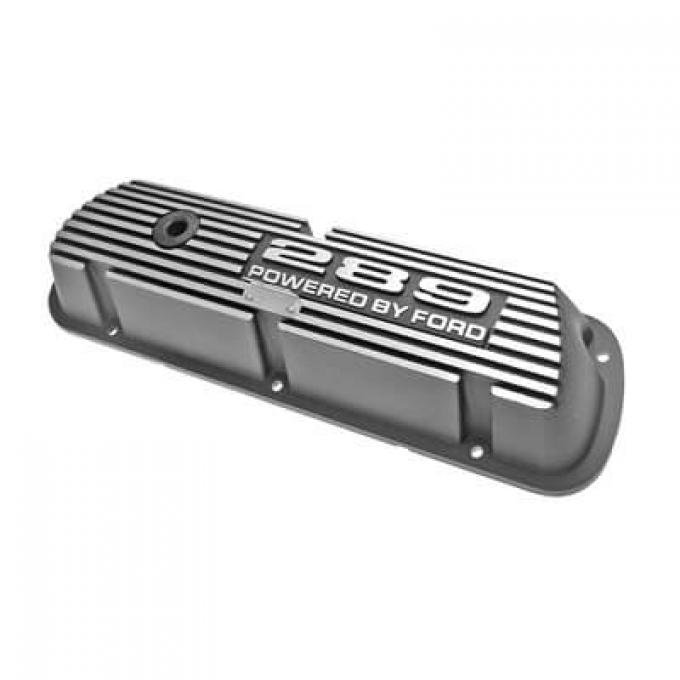 Scott Drake 1964-1968 Ford Mustang 289 Aluminum Valve Covers Black Powder Coat 6A582-289