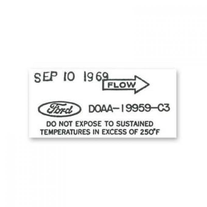 Scott Drake 1970 Ford Mustang Air Conditioner Dryer Decal DF-549