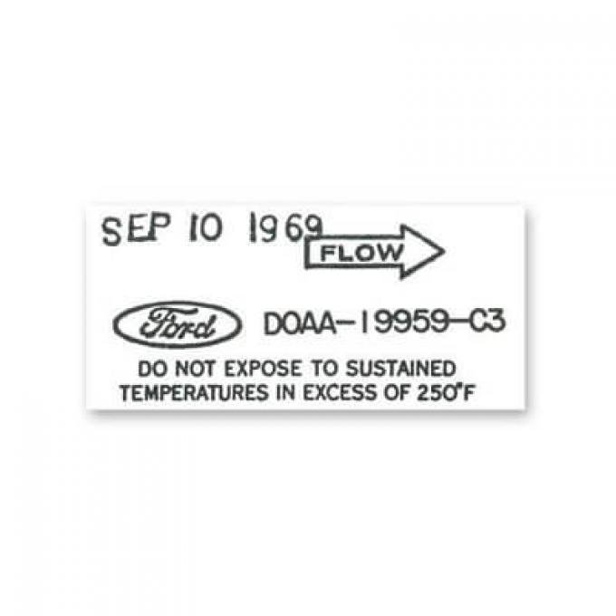 Scott Drake 1970 Ford Mustang Air Conditioner Dryer Decal DF-549