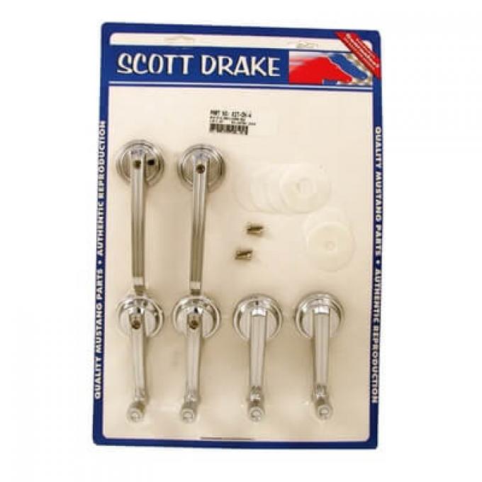 Scott Drake 1965-1967 Ford Mustang 65-67 Coupe/Convertible Door Handle & Window Crank Kit (Late 1965) KIT-DH-4