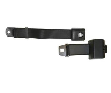 Scott Drake 1968-1973 Ford Mustang Black Retractable Seat Belt with Starburst Pushbutton Buckle SB-BK-68-PBSB