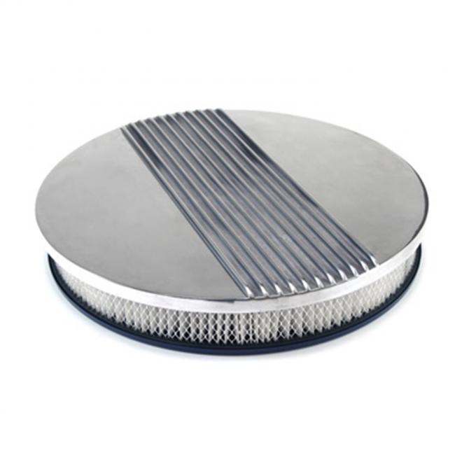 Scott Drake 1964-1973 Ford Mustang 14" Polished Aluminum Finned Air Cleaner Assembly C5ZZ-9600-AFK