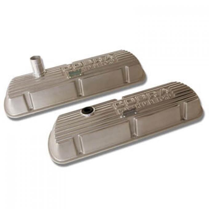 Scott Drake 1965 Ford Mustang Cobra Polished Open Letters Valve Covers S1MS-6A582-P