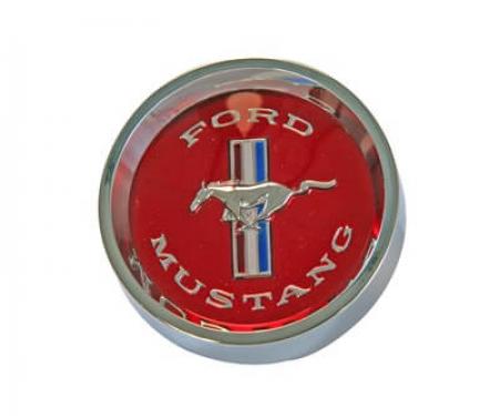 Scott Drake 1965-1966 Ford Mustang Styled Steel Wheel Center Cap Running Pony Red C5ZZ-1130-W