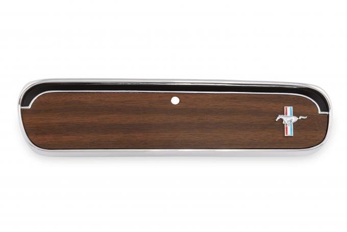 Scott Drake 1965-1966 Ford Mustang Glove Box Door Metal Backed Woodgrain with Running Horse Emblem C5ZZ-6506024-C