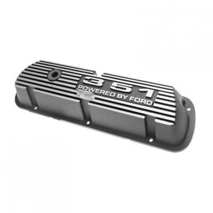 Scott Drake 1969-1973 Ford Mustang Aluminum Valve Covers 351 Powered by Ford Logo 6A582-351