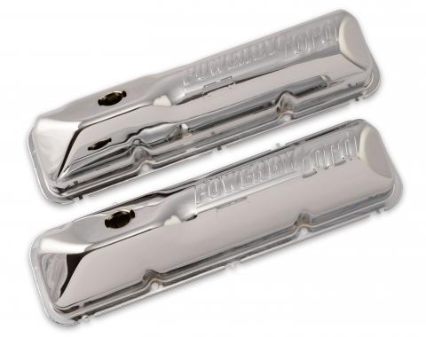 Scott Drake 1967-1970 Ford Mustang "Powered by Ford" Chrome Valve Covers C6OZ-6A582-C