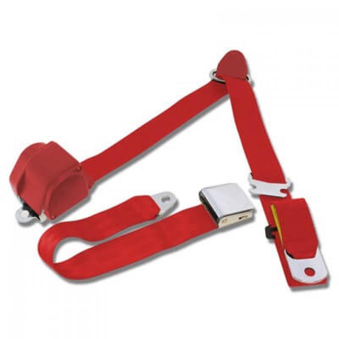 Scott Drake 1964-1973 Ford Mustang 1964.5-73 Mustang 3-Point Seat Belt-Bright Red SB-3P-BR