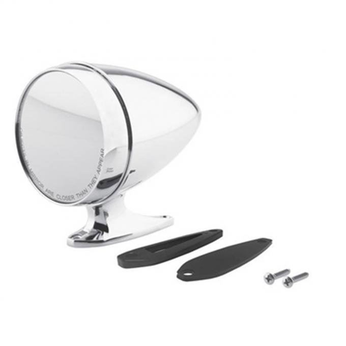 Scott Drake Exterior Mirror Bullet Chrome with Short Base and Convex Glass, Passenger Side C5RZ-17696-AC