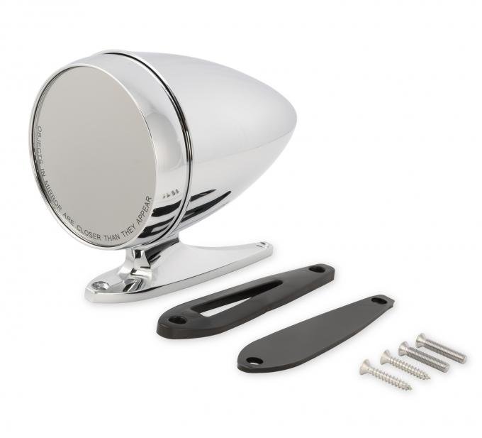Scott Drake 1965-1968 Ford Mustang Chrome Bullet Exterior Mirror with Long Base and Convex Glass C5RZ-17696-ALC