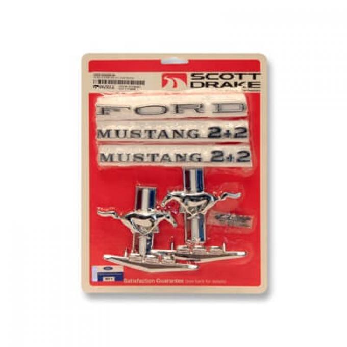 Scott Drake 1965-1966 Ford Mustang Emblem Kit, Fastback, V8 C5ZZ-6340282-8K