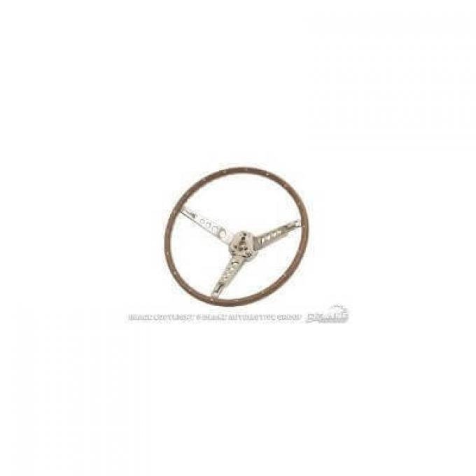 Scott Drake 1965-1966 Ford Mustang Deluxe Steering Wheel Assembly (Woodgrain) C5ZZ-3600-NK