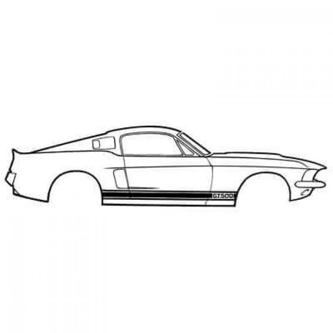 Scott Drake 1966-1968 Ford Mustang Stripe Kit, Shelby GT350,White S2MS-16224-B