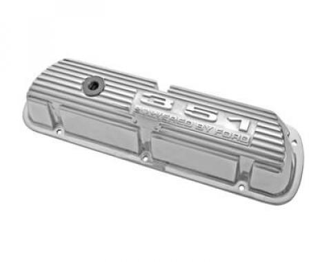 Scott Drake 1969-1973 Ford Mustang 351 Polished Aluminum Valve Covers 6A582-351P