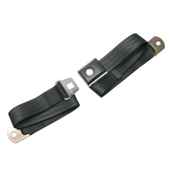 Scott Drake 1964-1973 Ford Mustang Push Button Seat Belt SB-BK-PBSB-72