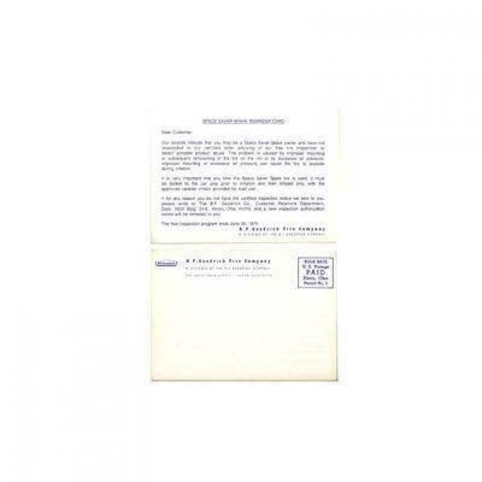 Scott Drake 1968-1971 Ford Mustang BF Goodrich Space Saver Postcard DF-807