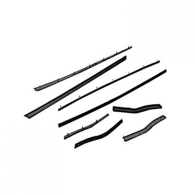 Scott Drake 1965-1966 Ford Mustang Fastback 65-66 Window Channel Strip Set C5ZZ-6321458-9S